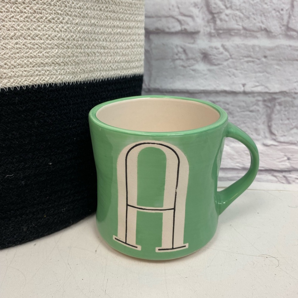 Anthropologie Hand Painted Initial Mug